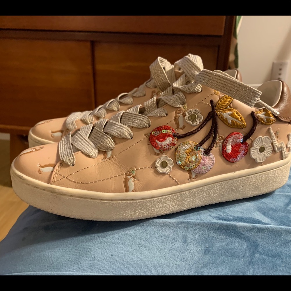 Pink Blush Coach Penguin Cherry Sneakers Sz 9.5